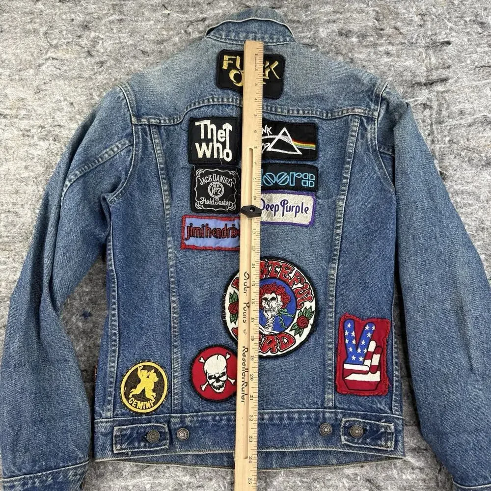 Vintage Levis Jacket Blue Denim Trucker Patch 71205 0217 Made USA Sz 36L WPL 423